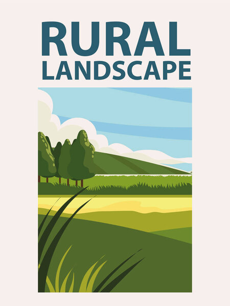 rural landscape poster vector design