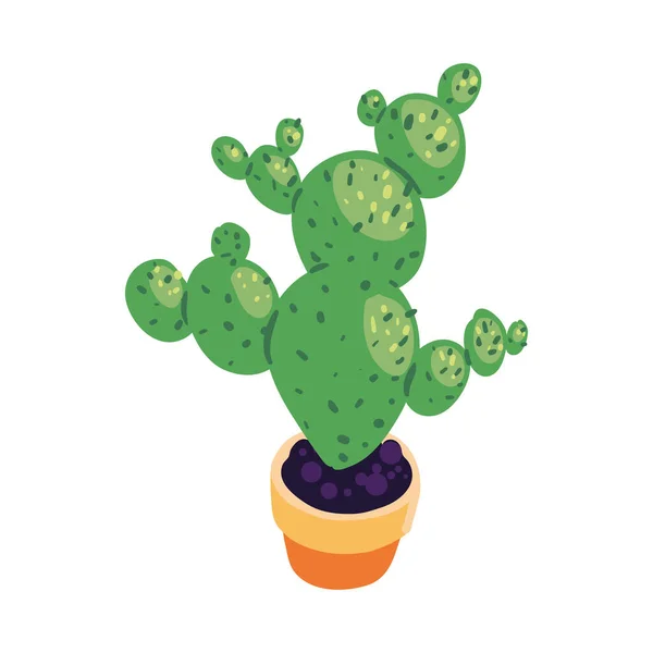 Cactus Pot Icône Isolé — Image vectorielle