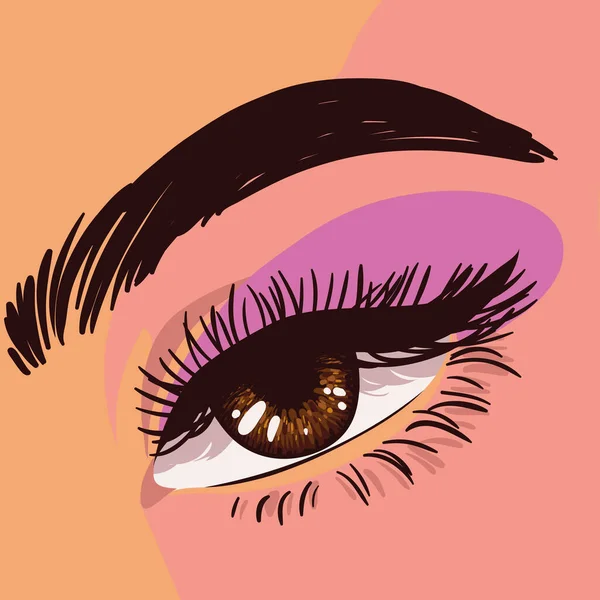 Female Eye Makeup Face Close — Stock vektor