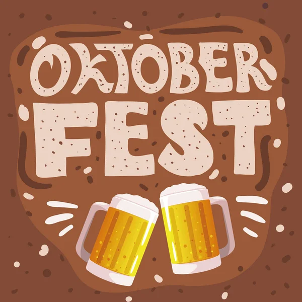 Oktoberfest Celebrazione Poster Stile Vettoriale — Vettoriale Stock