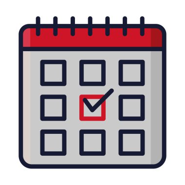 seçim takvimi simgesi izole edilmiş düz