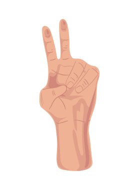 Barış ve sevgi el simgesi izole