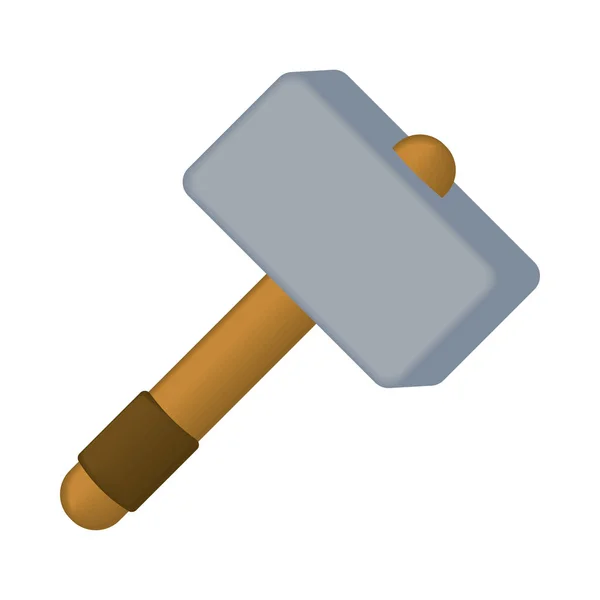 Rustikale Hammer Ikone Isoliert Flach — Stockvektor