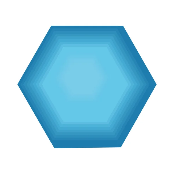 Blå Geometrisk Figur Ikon Isolerad Platt — Stock vektor