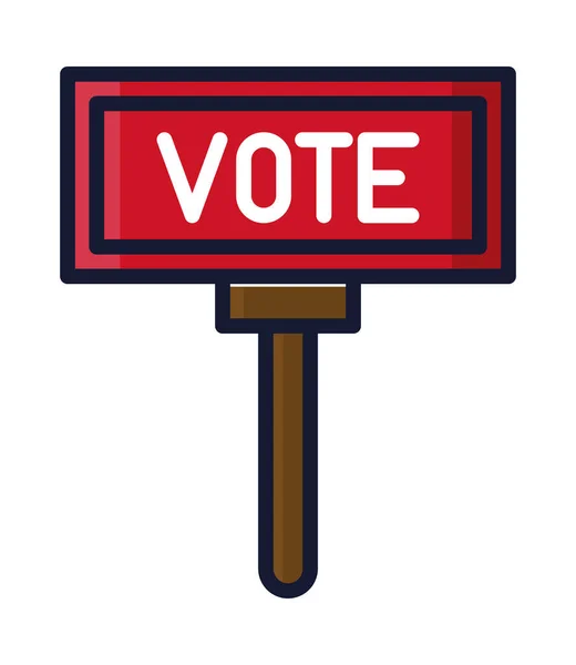 Elecciones Voto Cartel Icono Aislado — Archivo Imágenes Vectoriales