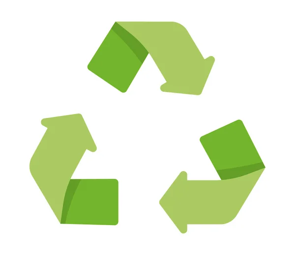 Icône Symbole Recyclage Vert Isoalté — Image vectorielle