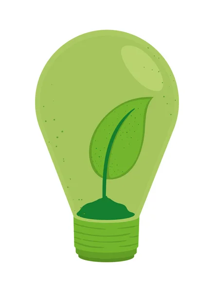 Glühbirne Und Blatt Umweltfreundliche Symbol — Stockvektor