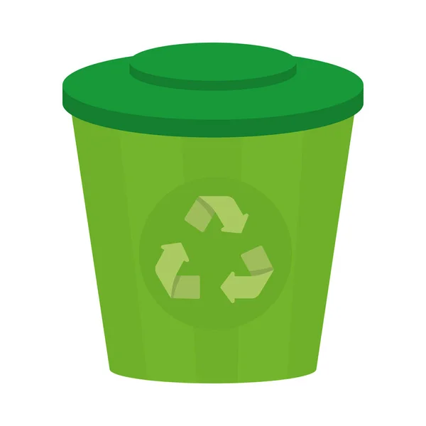 Trash Can Eco Friendly Icon — Stock Vector
