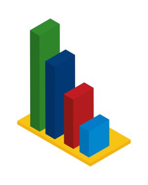 ticari pazarlama grafiği simgesi izole edilmiş daire
