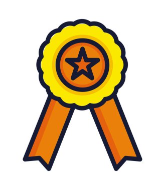 Madalya ödülü simgesi izole edilmiş daire