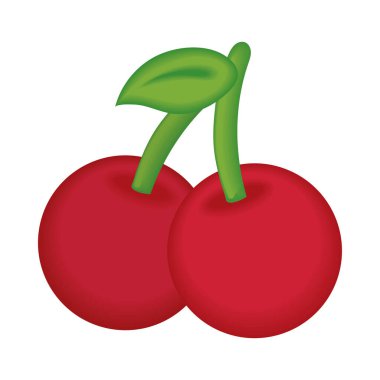 kiraz meyvesi simgesi izole edilmiş