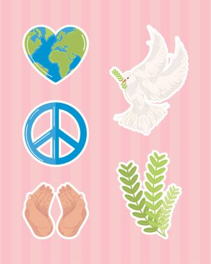 Barış tasarımının çıkartmalarını ayarla