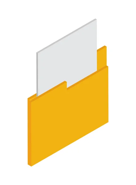 Ordner Dateisymbol Isoliert Flach — Stockvektor