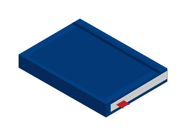 Libro Con Icono Marcador Plano Aislado — Vector de stock