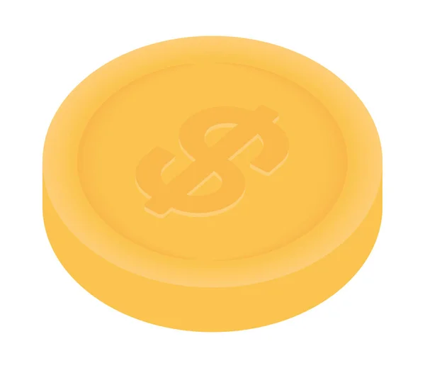 Χρήματα Εικονίδιο Νόμισμα Νόμισμα Απομονωμένη Επίπεδη — Διανυσματικό Αρχείο