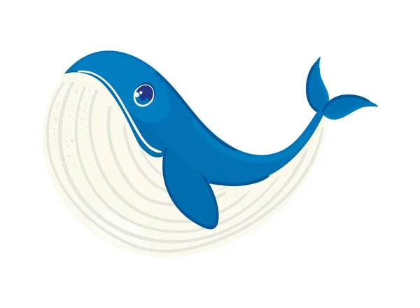 Ballena Vida Marina Lindo Icono — Vector de stock