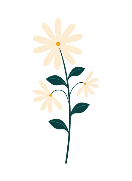 Λουλούδια Φυσικό Εικονίδιο Επίπεδη Απομονωμένη — Διανυσματικό Αρχείο