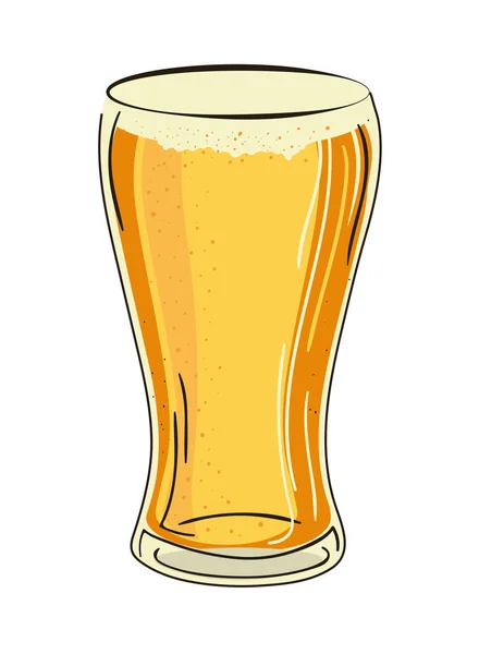 Piwo Większe Szklane Ikony Izolowane — Wektor stockowy