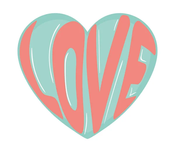 Heart Love Text Icon Isolated — Stock vektor
