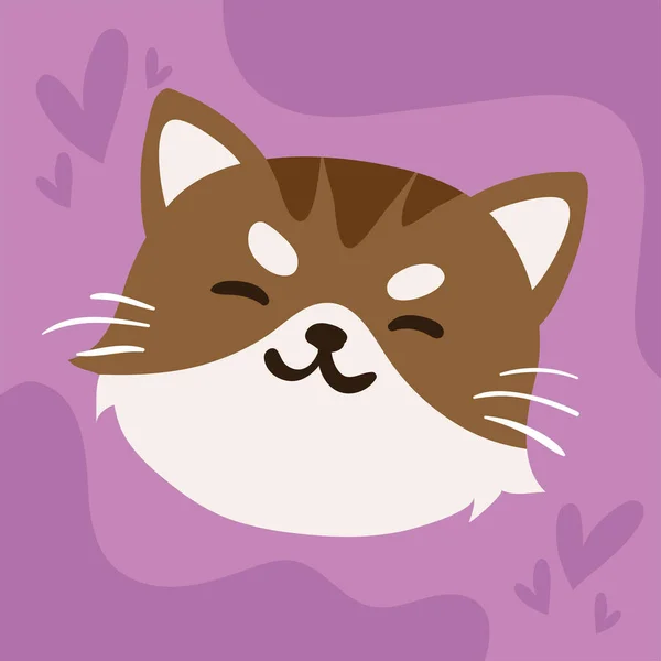 猫の顔の漫画のデザイン — ストックベクタ