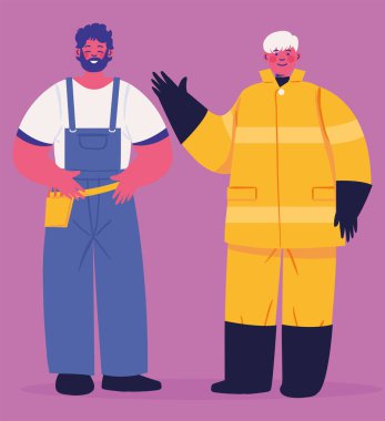 Erkek inşaat ve itfaiyecilik mesleği