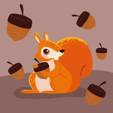 Palamutlu sincap sonbahar tasarımı