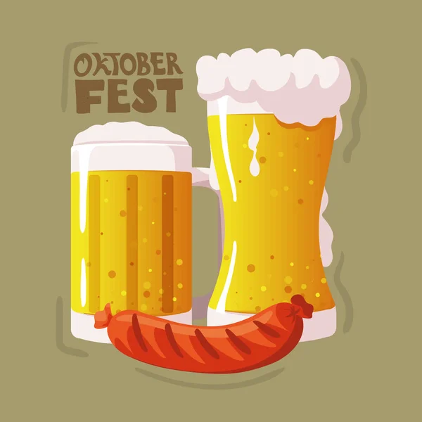 Oktoberfest Beers Food Design — Stock vektor