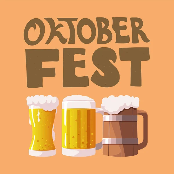 Oktoberfest Celebration Poster Vector Style — Stock vektor