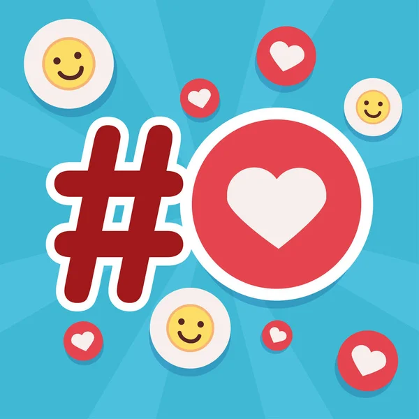 Ícones Mídia Social Incluem Emojis —  Vetores de Stock