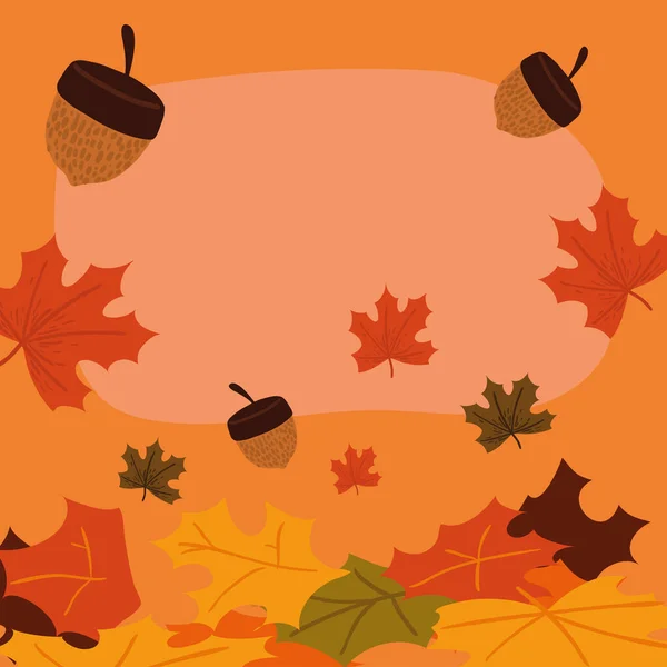 Herbst Blätter Und Eicheln Muster — Stockvektor