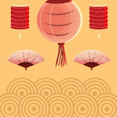 Lambalar Çin ay festivali dekorasyonu