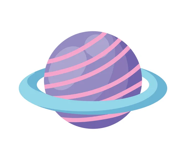 Space Planet Icon Flat Isolated — Stok Vektör