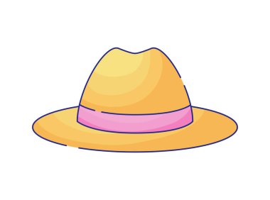 dişi şapka çizgi film ikonu izole edildi