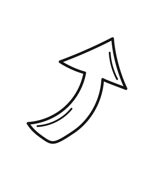Arrow Doodle Icon Flat Isolated — ストックベクタ
