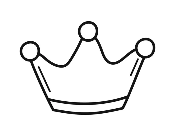 Crown Doodle Icon Flat Isolated — ストックベクタ