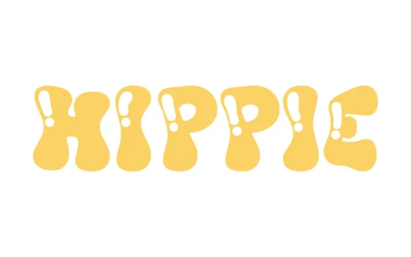 Изолированная Икона Пузырьковых Букв Хиппи — стоковый вектор