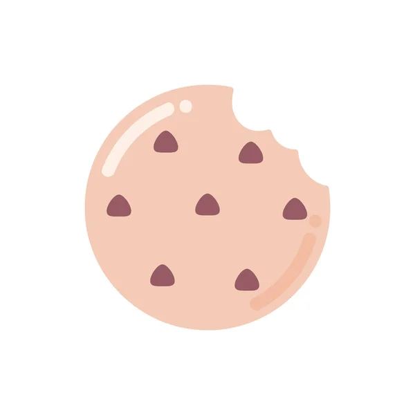 Bitten Cookie Food Cartoon Icon — Vector de stock