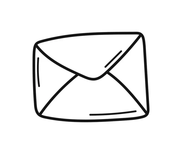 Mail Doodle Symbol Flach Isoliert — Stockvektor