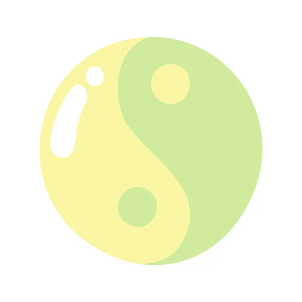 Yin Yang Símbolo Icono Aislado Plano — Archivo Imágenes Vectoriales