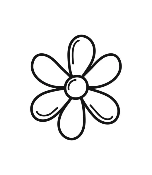 Blume Doodle Symbol Flach Isoliert — Stockvektor