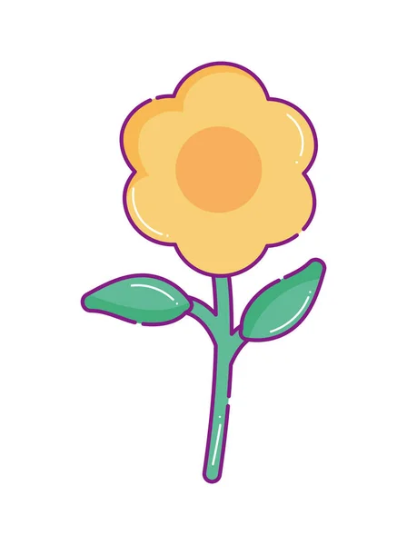 Gelbe Blume Symbol Flach Isoliert — Stockvektor