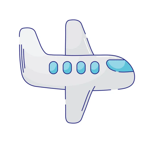 Flugzeug Cartoon Ikone Isoliert Flach — Stockvektor