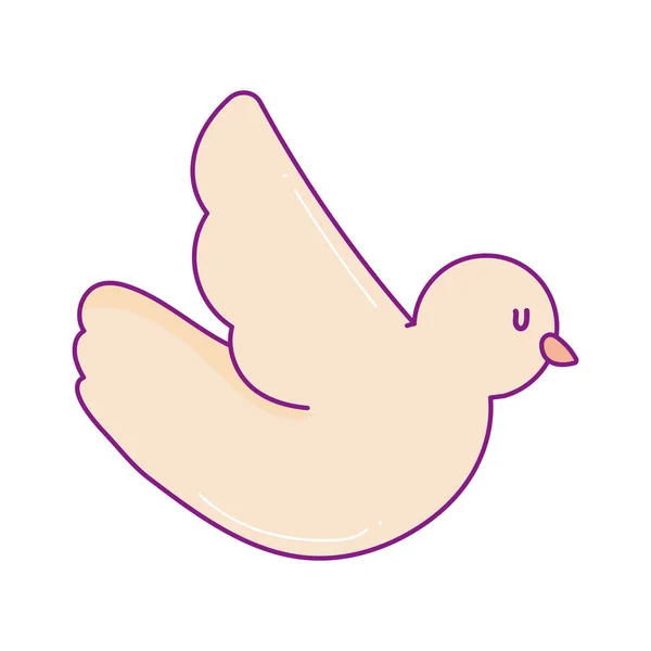 Cute Pigeon Cartoon Icon Flat Isolated — Vector de stock