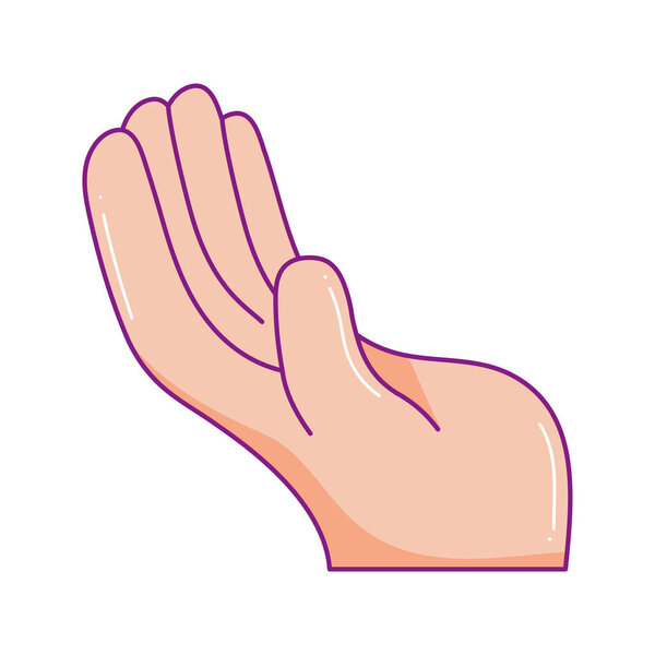 hand help gesture icon flat isolated