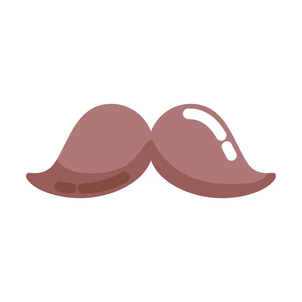 Mustache Cartoon Icon Flat Isolated — Stock vektor