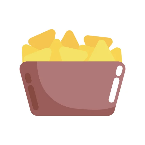 Mexican Nachos Bowl Icon Isolated — Image vectorielle