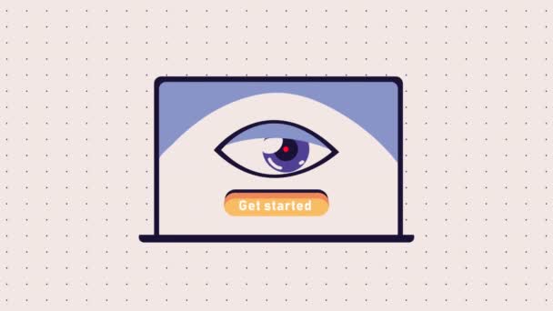 Cyber Security Technology Laptop Animation Video Animated — Stok video