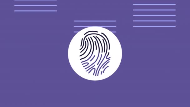 Cyber Security Technology Fingerprint Video Animated — Stok video