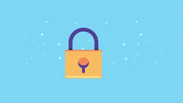 Cyber Security Technology Padlock Video Animated — Stok video