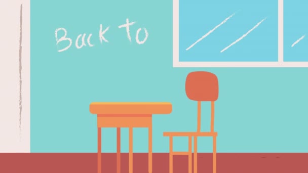 Chair Table Classroom School Animation Video Animated — Stock videók